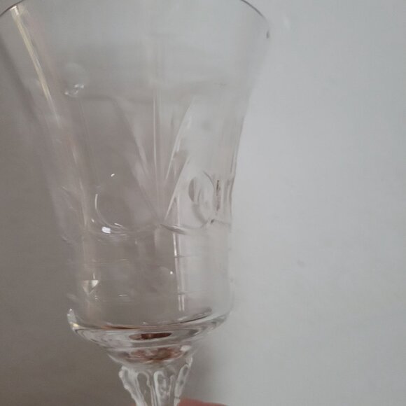 Set Of 6 Heisey Vintage Etched Crystal Stemmed Glasses Danish Princess? - Picture 7 of 11